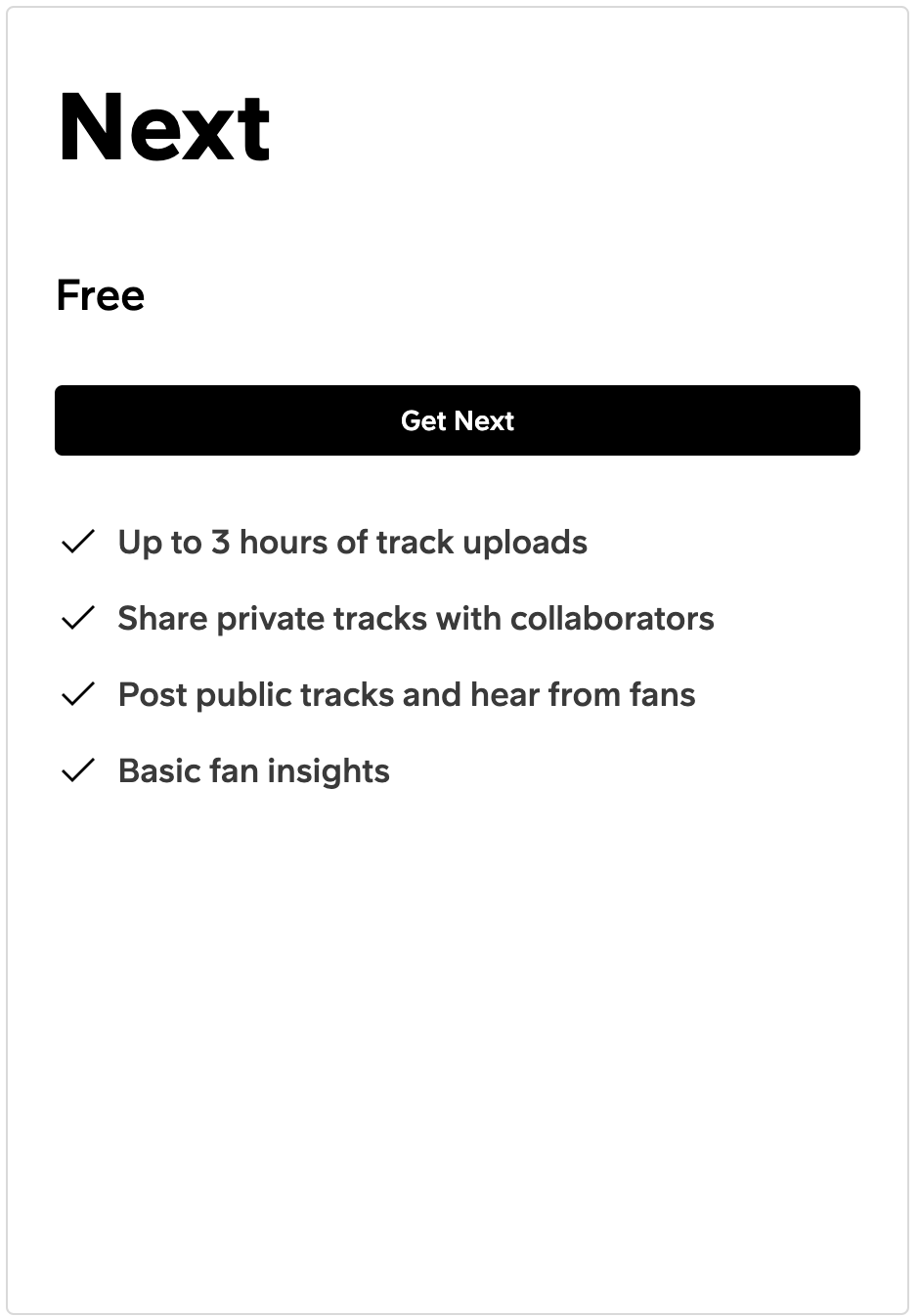 SoundCloud Next plan